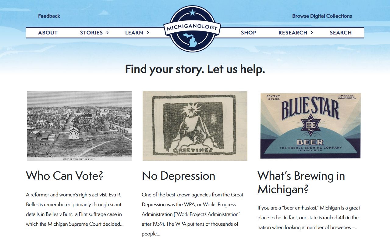 Michiganology website showing historical Michigan Death Index records
